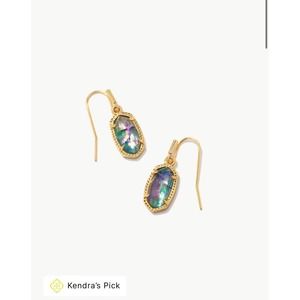 Kendra Scott Lee Gold Drop Earrings in Lilac Abalone